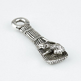 Кошельковый оберег-брелок silvering 1,3х0,5х1 см Крыса на венике (24643)