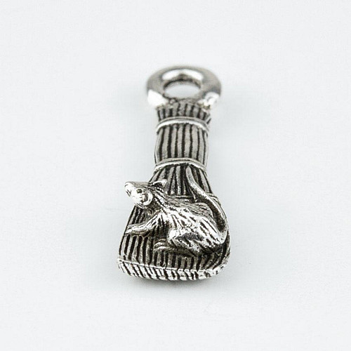 Кошельковый оберег-брелок silvering 1,3х0,5х1 см Крыса на венике (24643)
