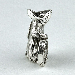 Кошельковый оберег-брелок silvering 1,3х0,5х1 см Щур з монеткою (24641)