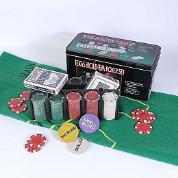 Набор DUKE для игры в покер 200 фишек 2 колоды карт игровое поле в алюминиевом кейсе (TC04200D)