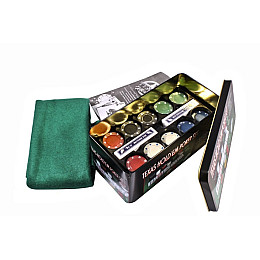 Набор DUKE для игры в покер 200 фишек 2 колоды карт игровое поле в алюминиевом кейсе (TC04200D)