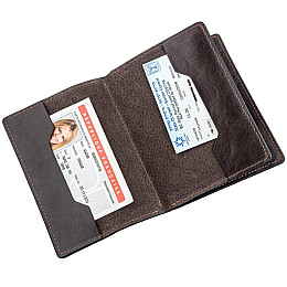 Обкладинка для автодокументів м'яка шкіра GRANDE PELLE 11191 Коричнева