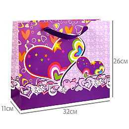 Сумочка подарочная Grand horizontal Амурмаюв 26х32х11 см Бумага Фиолетовый (19435)