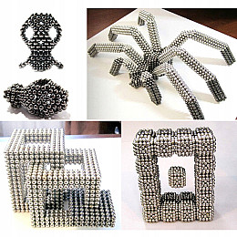 Магнитный конструктор OOOPS неокуб, 216шт*5мм магнитные шарики (1001225-Silver-0)