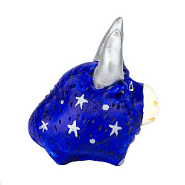 Фигурка гипсовая Netsuke Бычок 5,5x5,7x4 см Синий (25507)