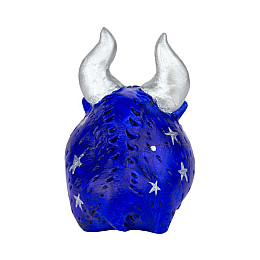 Фигурка гипсовая Netsuke Бычок 5,5x5,7x4 см Синий (25507)