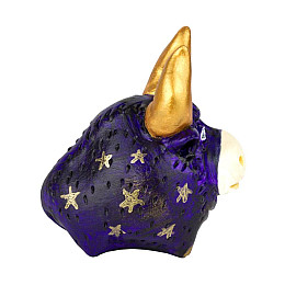 Фигурка гипсовая Netsuke Бычок 5,5x5,7x4 см Фиолетовый (25508)
