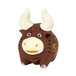 Фигурка гипсовая Netsuke Бычок 5,5x5,7x4 см Коричневый (25510)