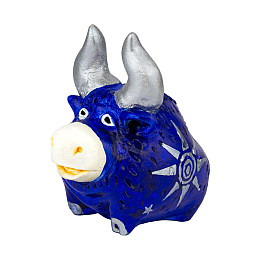 Фигурка гипсовая Netsuke Бычок 5,5x5,7x4 Синий (25511)