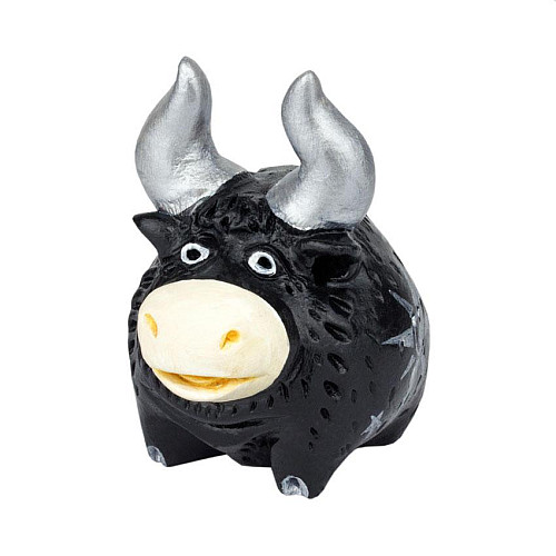 Фигурка гипсовая Netsuke Бычок 5,5x5,7x4 Черный (25512)