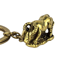 Брелок Нэцкэ Бык Год Быка Netsuke Металл 8х1,5х1,5 см Бронзовый (03003)