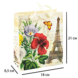 Сумочка подарочная Париж Grand Monde Бумага 21х18х8,5 см (15646)