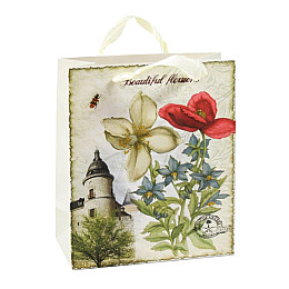 Сумочка подарочная Собор Grand Monde Бумага 21х18х8,5 см Бежевый (15648)