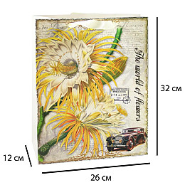 Сумочка Бумажная Лилии Grand Monde 32х26х12 см Бежевый (15657)