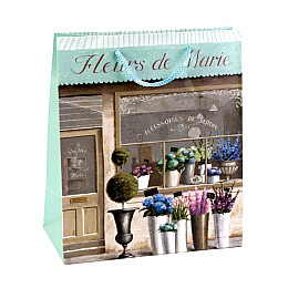 Сумочка Бумажная Бутик Boutique Fleurs de Marie Grand Monde 21х18х8,5 см Бирюзовый (19369)