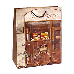 Сумочка Бумажная Бутик  Boutique Fromageri Grand Monde 26х21х10 см Коричневый (19370)