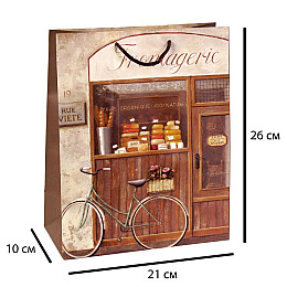 Сумочка Бумажная Бутик  Boutique Fromageri Grand Monde 26х21х10 см Коричневый (19370)