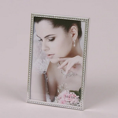 Фоторамка металлическая Flora 26089 10х15 см Серебристый (SKL00022)