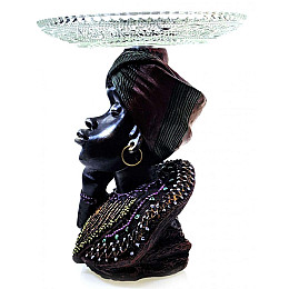Статуэтка декоративная Африканка с блюдом 16,5 см (DN26899C)