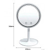 Настольное косметическое зеркало с подсветкой и вентилятором Beauty Breeze Mirror Белое (Mirror01M)
