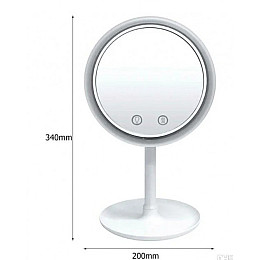 Настольное косметическое зеркало с подсветкой и вентилятором Beauty Breeze Mirror Белое (Mirror01M)