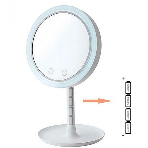 Настольное косметическое зеркало с подсветкой и вентилятором Beauty Breeze Mirror Белое (Mirror01M)