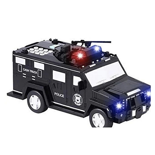 Копилка-сейф электронная с кодовым замком и отпечатком Hummer Машинка полицейская