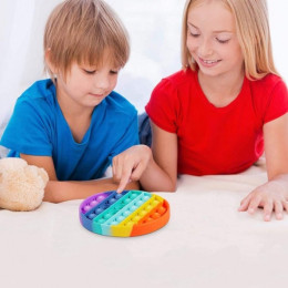 Игрушка антистресс Pop It бесконечная пупырка Радужный круг (hub_c760m4)