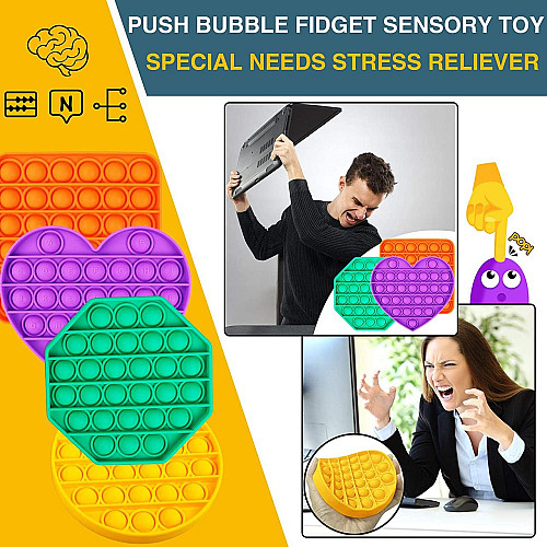 Набор сенсорных игрушек Push Pop Bubble антистресс