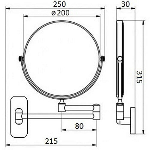 Зеркало косметическое Qtap Liberty ORO 1147 QTLIBORO1147 QTLIBORO1147