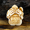Статуэтка Netsuke Нэцкэ Эбису с веером Гипс 4.7x4x3.9 см Бежевый (12718)