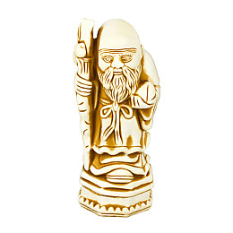 Статуэтка Netsuke Нэцкэ Шоусин на подставке Гипс 6,9x2,9x3,1см Бежевый (00654)