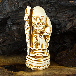 Статуэтка Netsuke Нэцкэ Шоусин на подставке Гипс 6,9x2,9x3,1см Бежевый (00654)