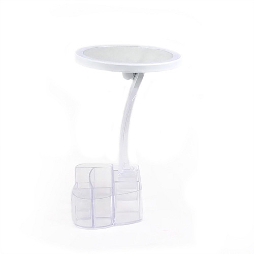 Зеркало UKC с LED подсветкой и органайзером XH-086 круглое White (kz195-hbr)