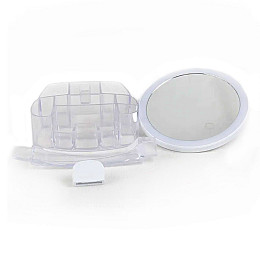 Зеркало UKC с LED подсветкой и органайзером XH-086 круглое White (kz195-hbr)