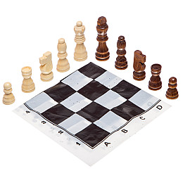 Шахматные фигуры деревянные с полотном PVC для игр SP-Sport 300P
