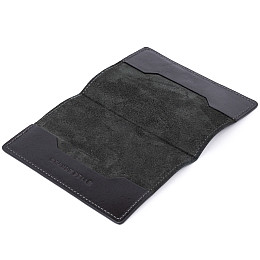 Обложка для паспорта из натуральной кожи GRANDE PELLE 11304 Черная 10х13,7х0,5 см