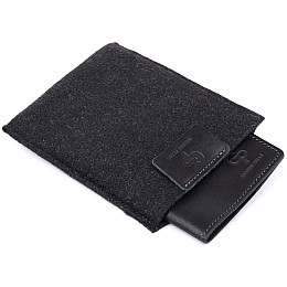 Обложка для паспорта из натуральной кожи GRANDE PELLE 11304 Черная 10х13,7х0,5 см