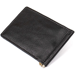 Мужской кожаный зажим для денег GRANDE PELLE 11475 Черный