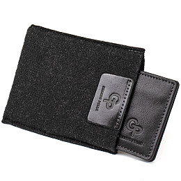 Мужской кожаный зажим для денег GRANDE PELLE 11475 Черный