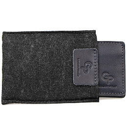 Мужской кожаный зажим для денег GRANDE PELLE 11476 Темно-синий