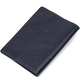 Кожаная обложка на паспорт GRANDE PELLE 11479 Темно-синий