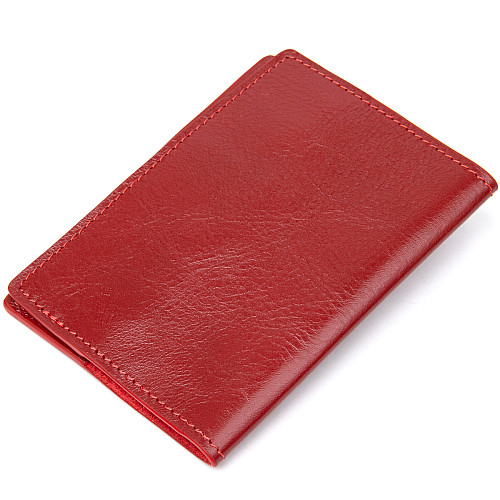 Кожаная обложка на паспорт GRANDE PELLE 11480 Красный