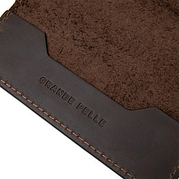 Кожаная обложка на паспорт GRANDE PELLE 11481 Коричневый