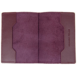 Кожаная обложка на паспорт GRANDE PELLE 11482 Бордовый