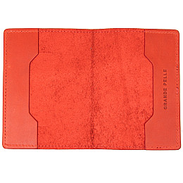 Кожаная обложка на паспорт GRANDE PELLE 11483 Красный