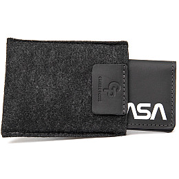 Кожаная обложка для автодокументов с логотипом NASA GRANDE PELLE 11490 Черный