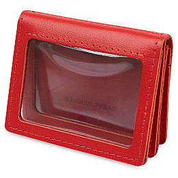 Кожаная женская обложка для автодокументов GRANDE PELLE 11402 Красный