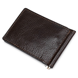 Мужской зажим для денег GRANDE PELLE 11403 Темно-коричневый