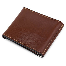 Мужской зажим для денег GRANDE PELLE 11522 Коричневый